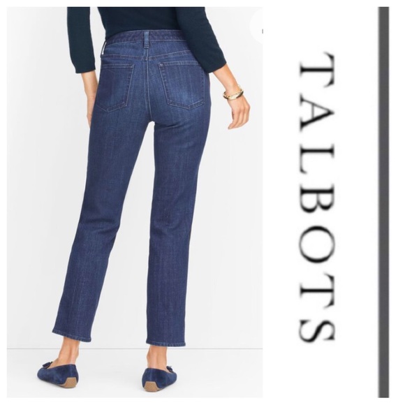 NWT Red Stripe High Waist Modern Ankle Jeans { Talbots } - Picture 3 of 13